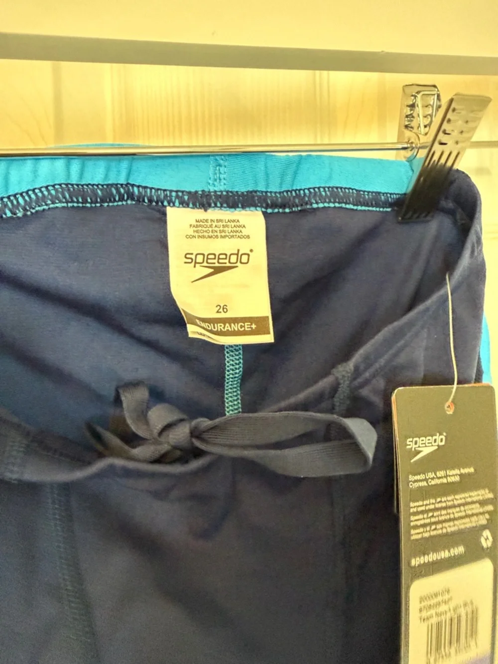 Speedo Endurance+ Splice Jammer Men's Size 26 Blue Black NWT